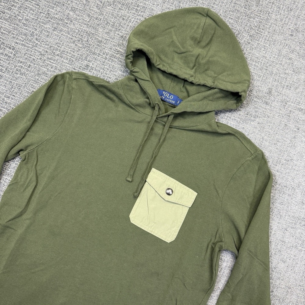 Polo Ralph Lauren‎ Hoodie Mens Small Green Pony Sweatshirt Front Pocket Preppy